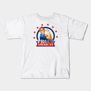 Rosie Riveter Proud American Kids T-Shirt